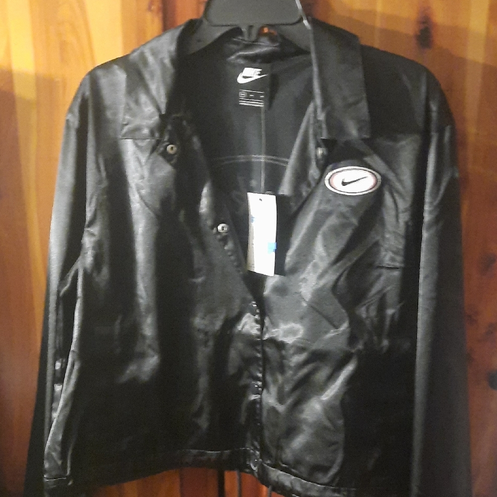 Nike Men's Shiny Black Shirt Jacket